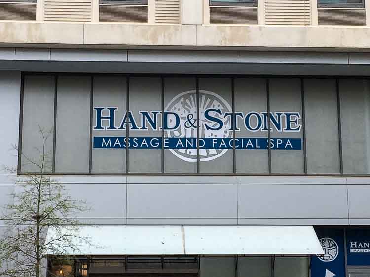 frosted glass sign exterior